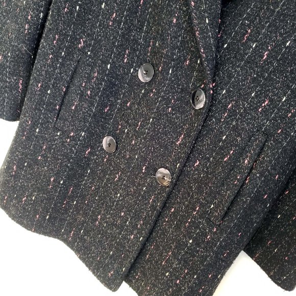 New York Girl Women's Black Double Breasted Half Trench Jacket Coat - Picture 5 of 12